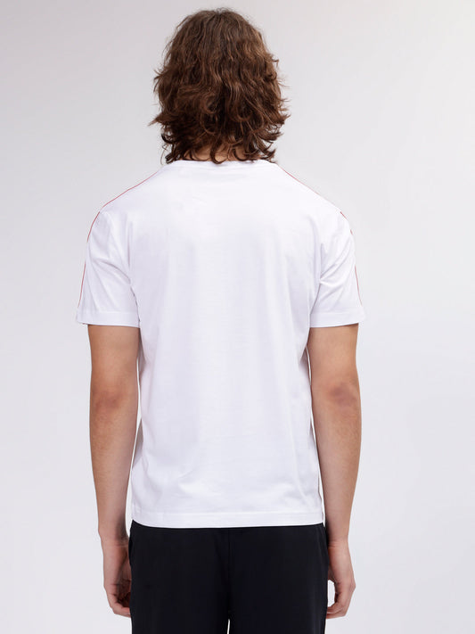 Gant Men White Solid Round Neck Short Sleeves T-shirt