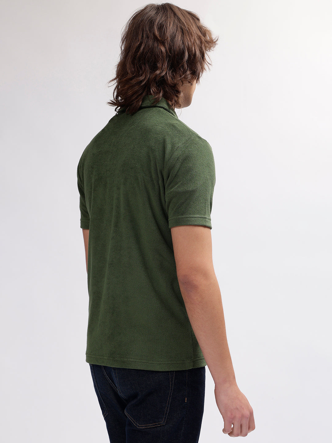 Gant Men Green Solid Polo Collar Short Sleeves T-shirt