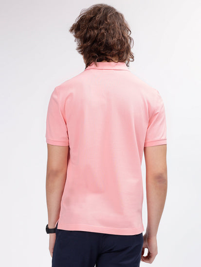 Gant Men Pink Solid Polo Collar Short Sleeves T-shirt