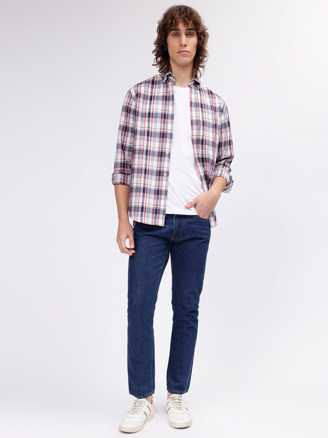 Gant Men Multi Color Checked Button-down Collar Long Sleeves Shirt