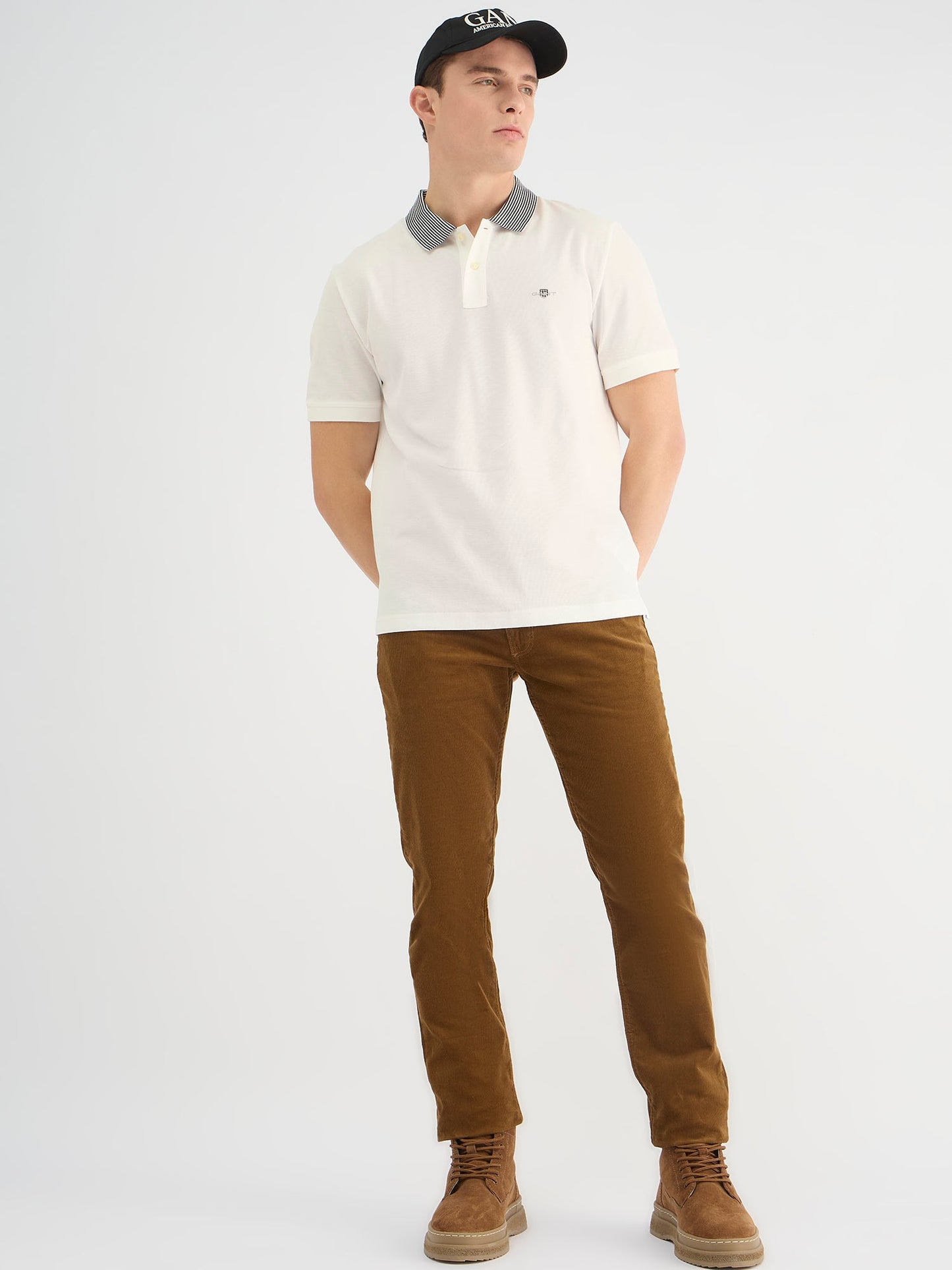 Gant Men White Regular Fit Solid Polo Tshirt