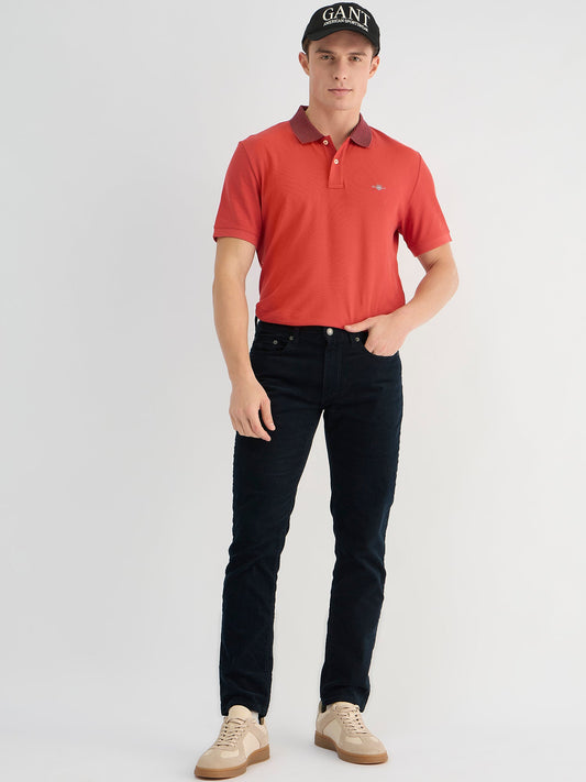 Gant Men Red Regular Fit Solid Polo Tshirt