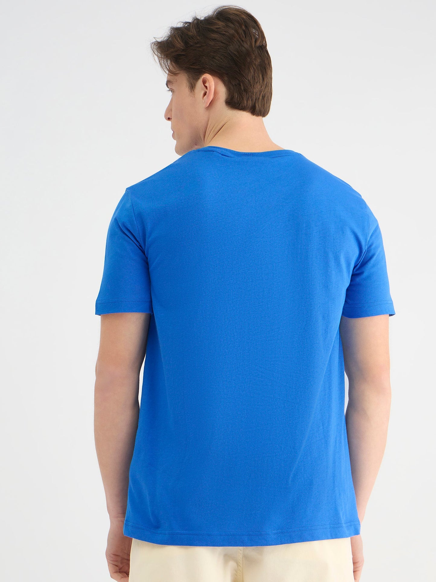 Gant Men Blue Regular Fit Solid Crew Neck Tshirt