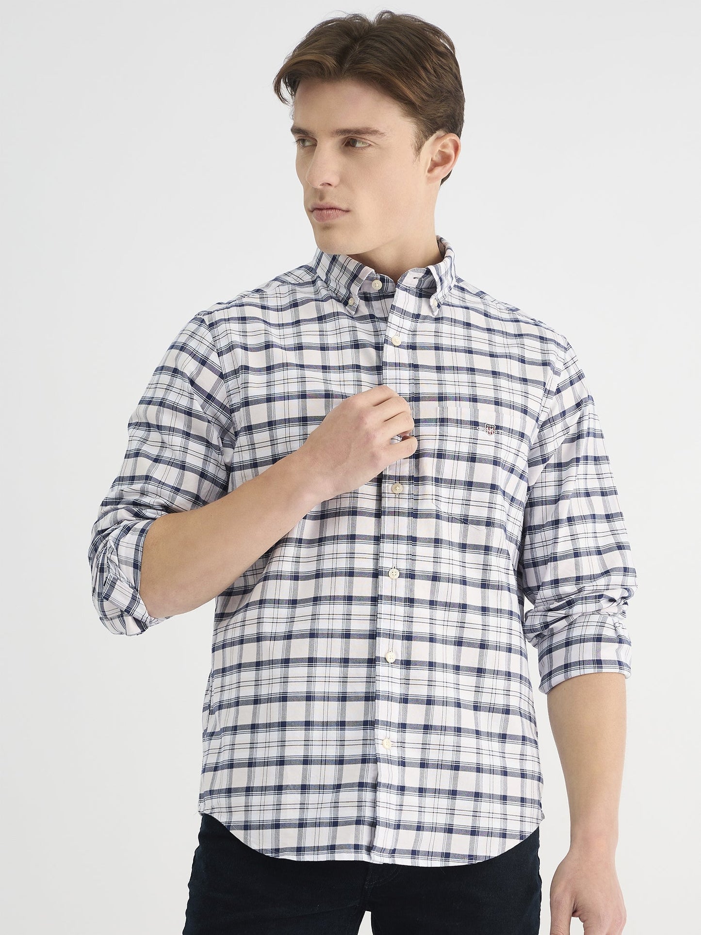 Gant Men Pink Regular Fit Checked Shirt