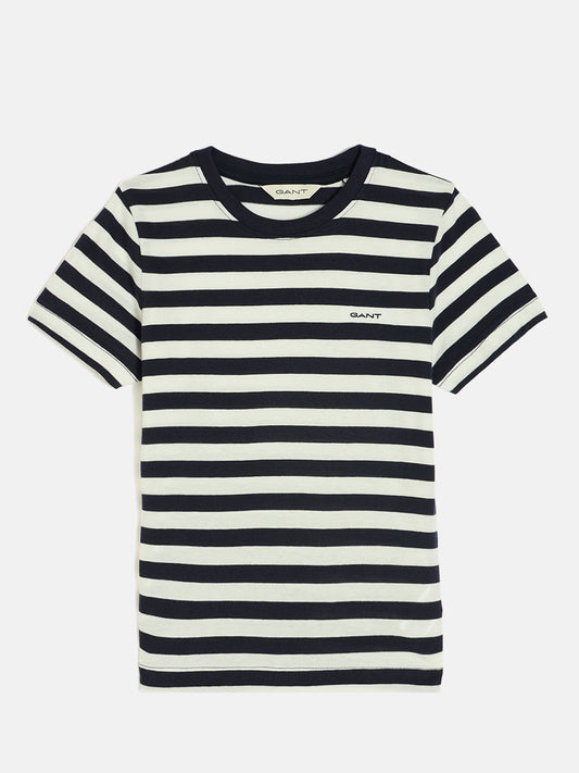 Gant Boys Blue Round Neck Short Sleeves T-Shirt