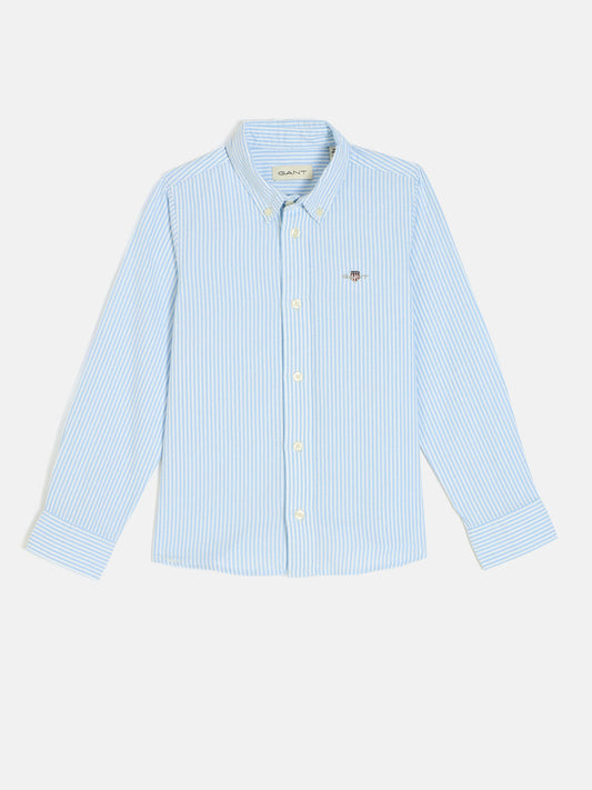 Gant Boys Blue Button Down Collar Full Sleeves Shirt