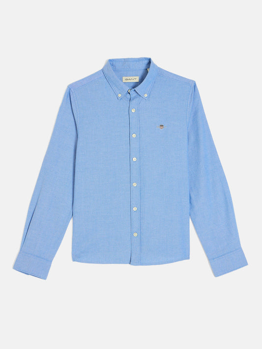 Gant Boys Blue Button Down Collar Full Sleeves Shirt
