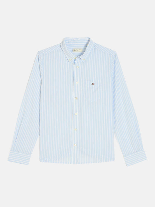 Gant Boys Blue Button Down Collar Full Sleeves Shirt