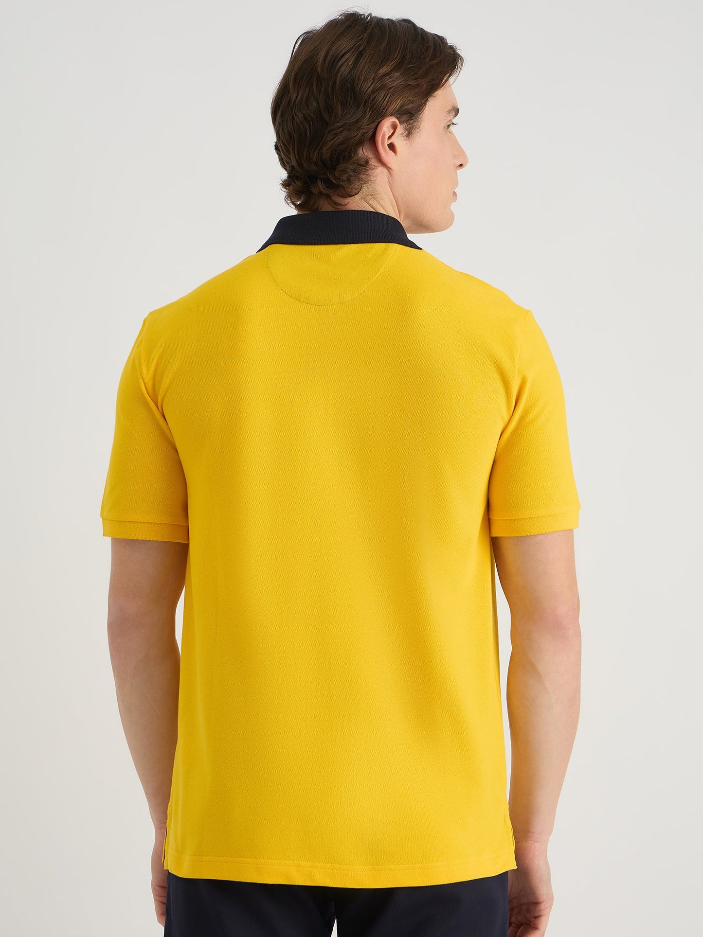 Gant Men Yellow Regular Fit Solid Polo Tshirt