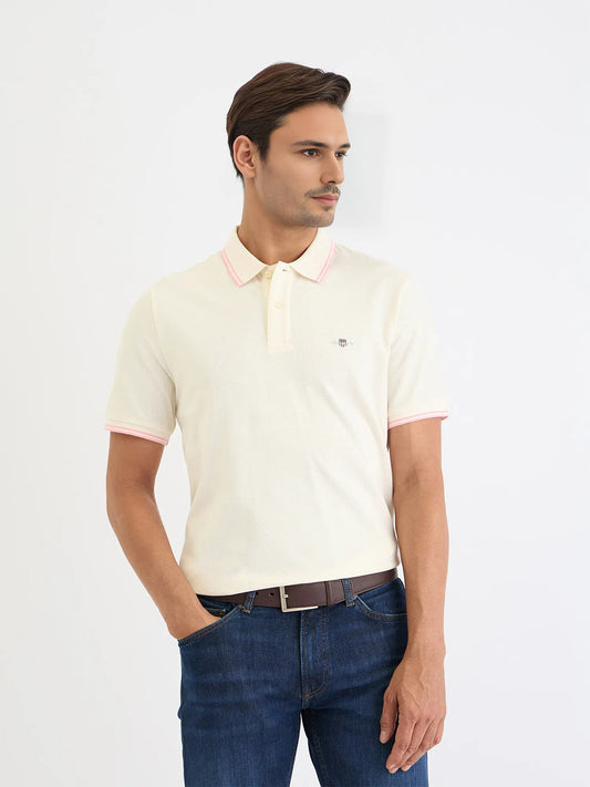 Gant Men Cream Solid Polo Tshirt