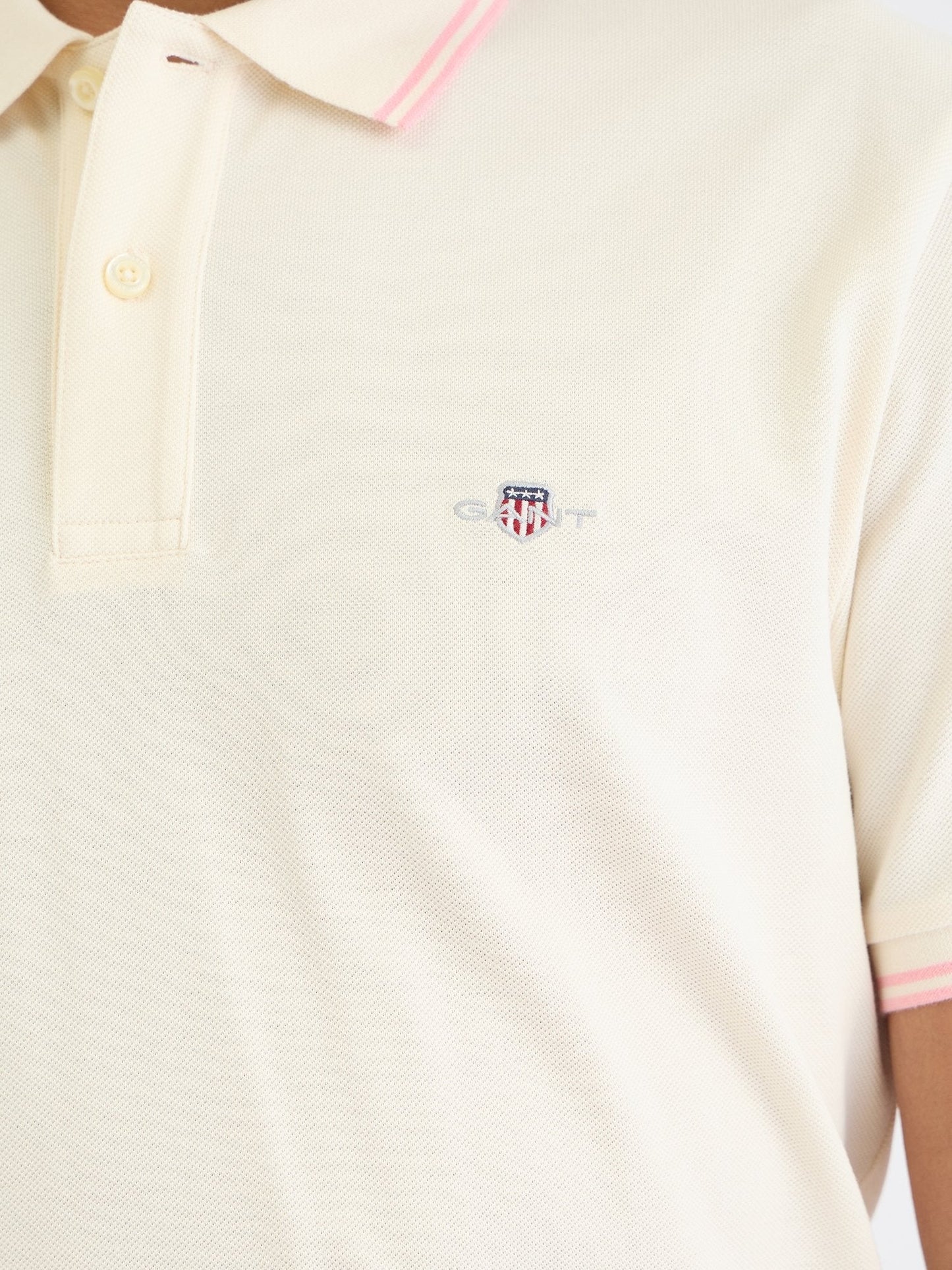 Gant Men Cream Solid Polo Tshirt