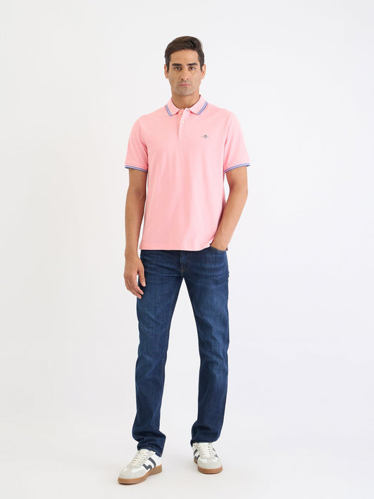 Gant Men Pink Solid Polo Tshirt