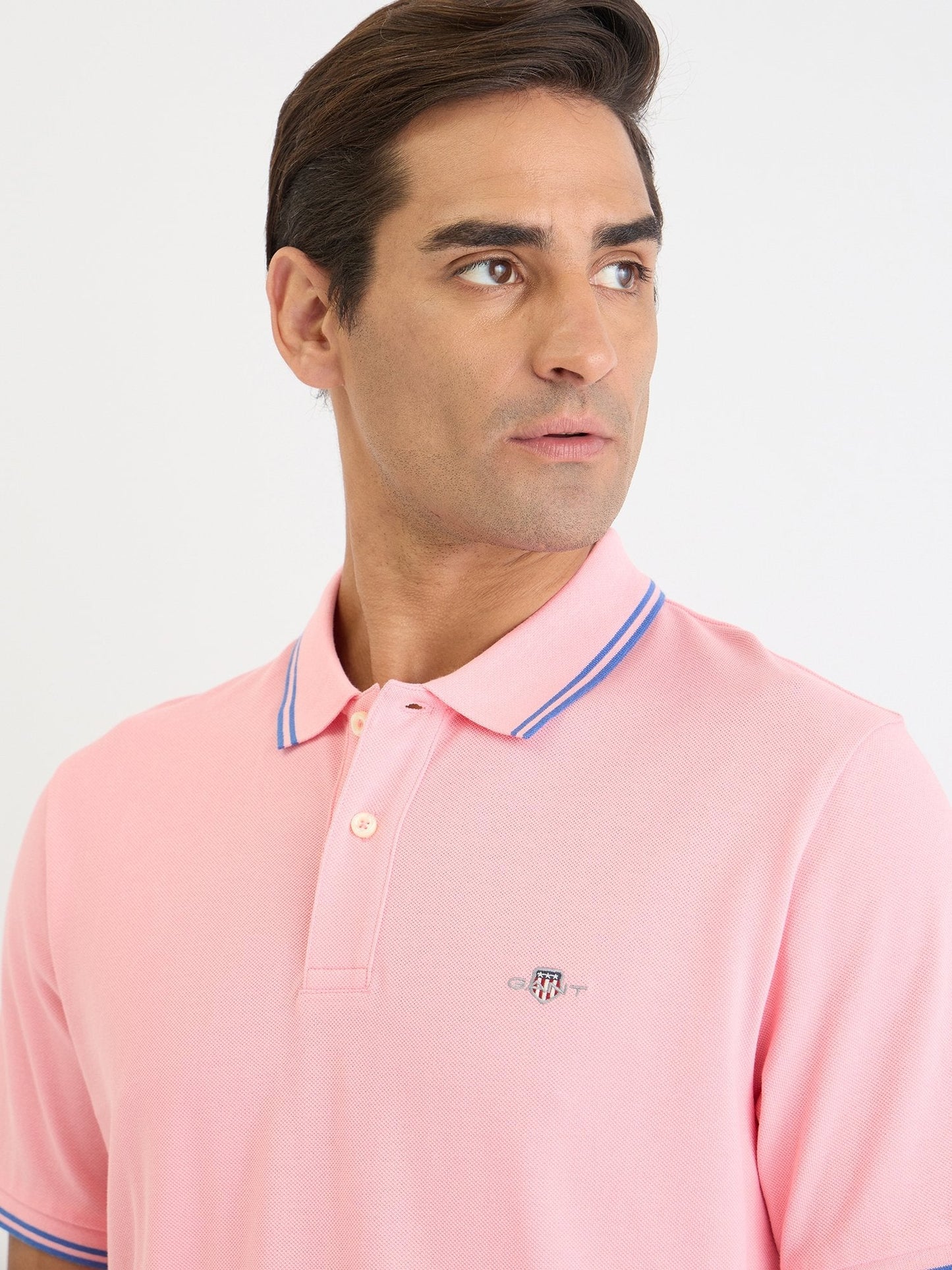 Gant Men Pink Solid Polo Tshirt