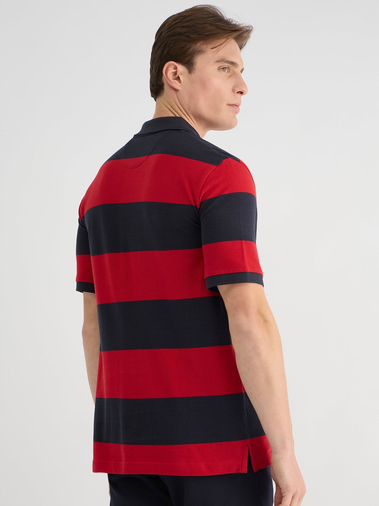 Gant Men Red Regular Fit Striped Polo Tshirt