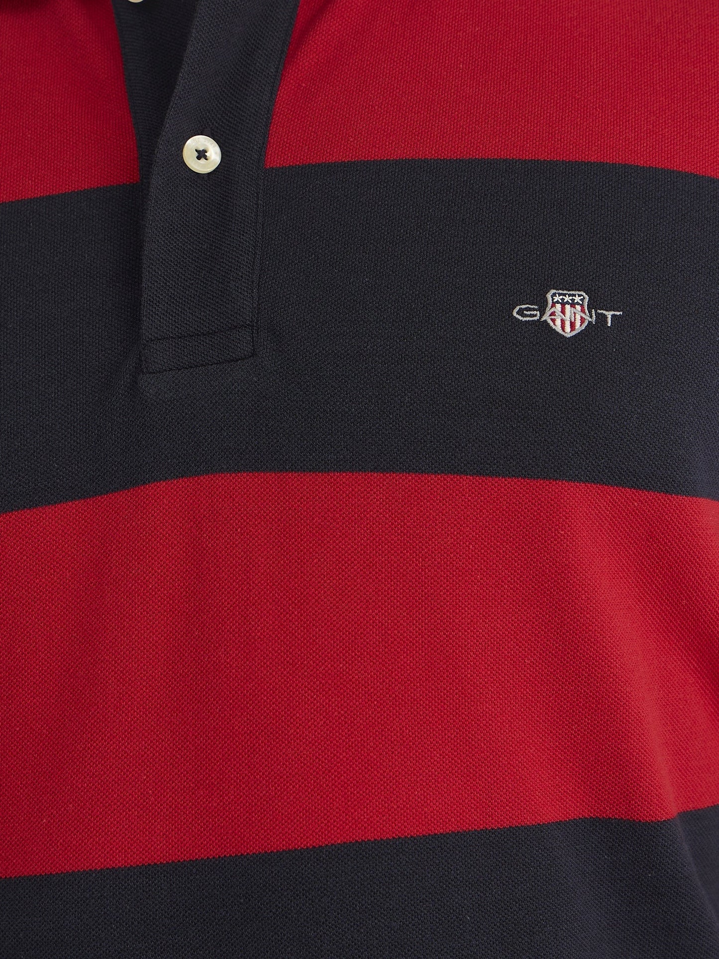 Gant Men Red Regular Fit Striped Polo Tshirt