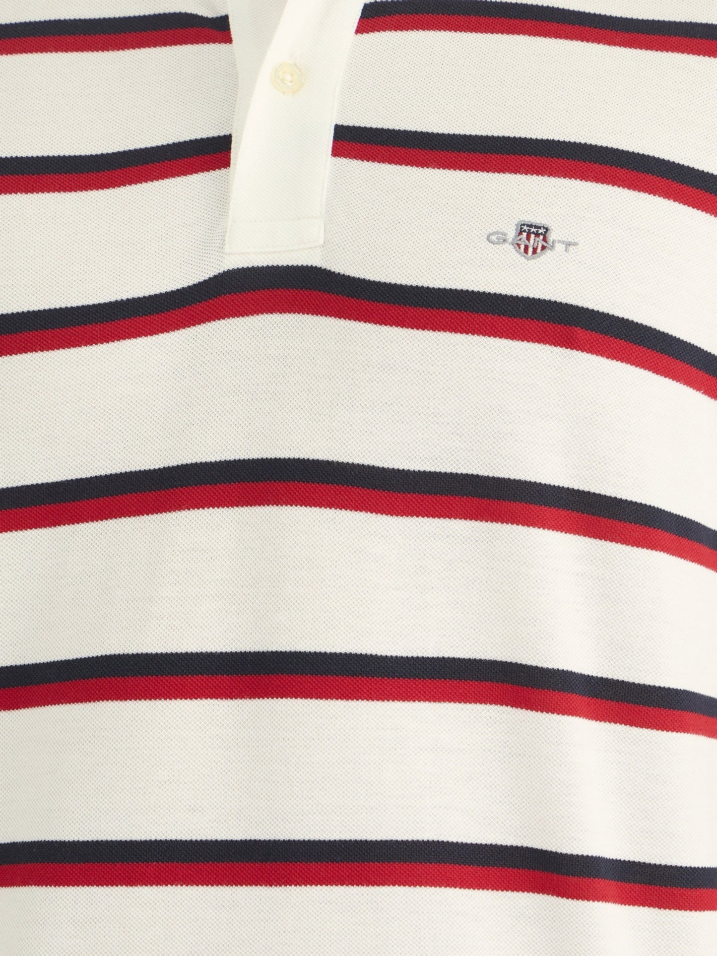 Gant Men White Regular Fit Striped Polo Tshirt