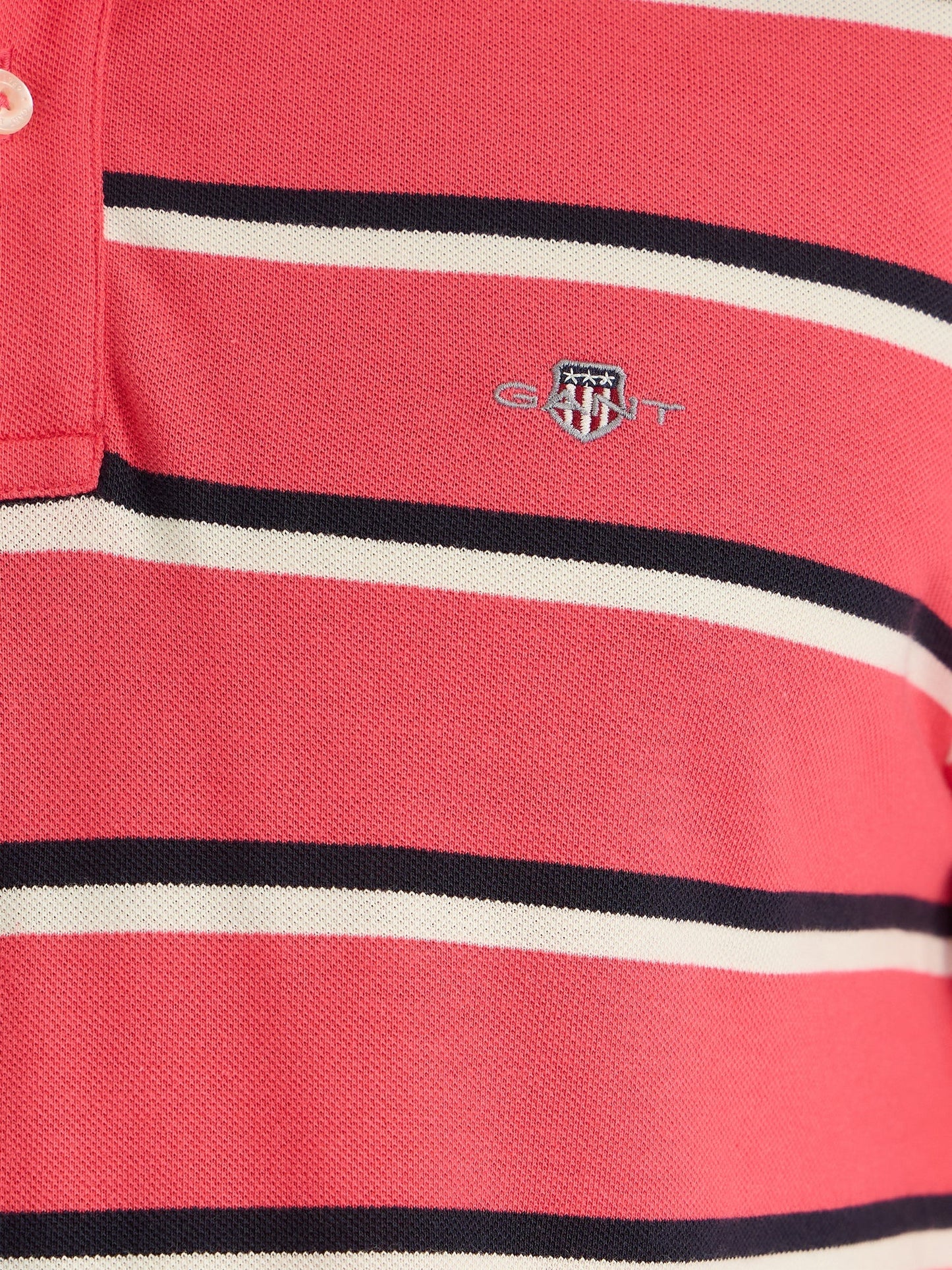 Gant Men Red Regular Fit Striped Polo Tshirt