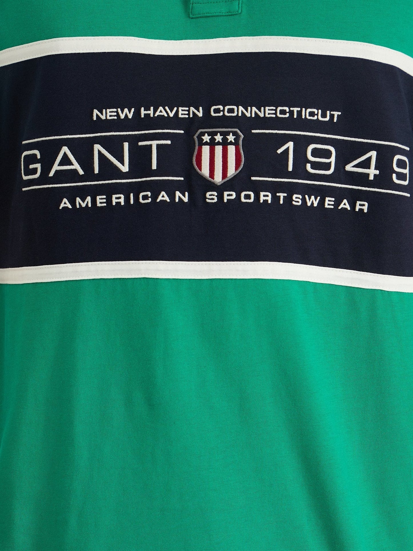 Gant Men Green Regular Fit Block Print Polo Tshirt