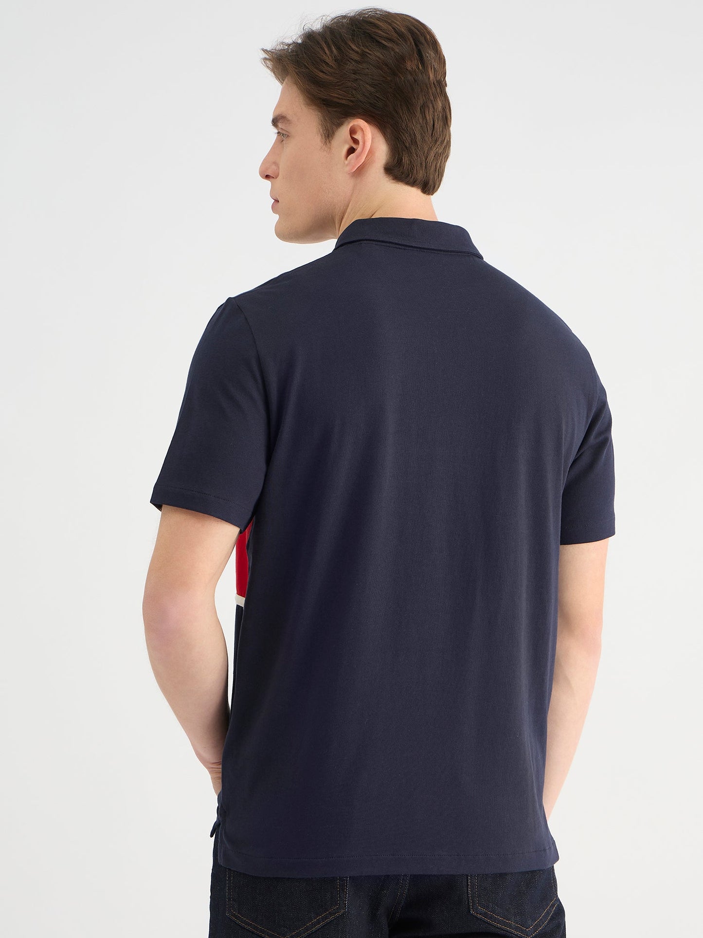 Gant Men Blue Regular Fit Block Print Polo Tshirt