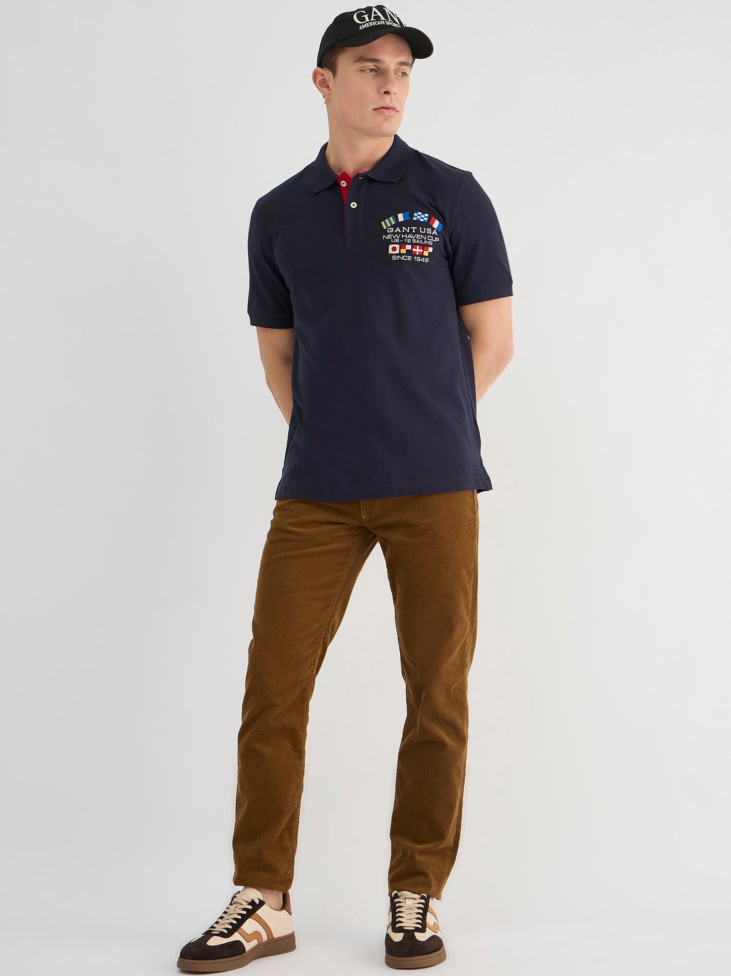 Gant Men Blue Regular Fit Solid Polo Tshirt
