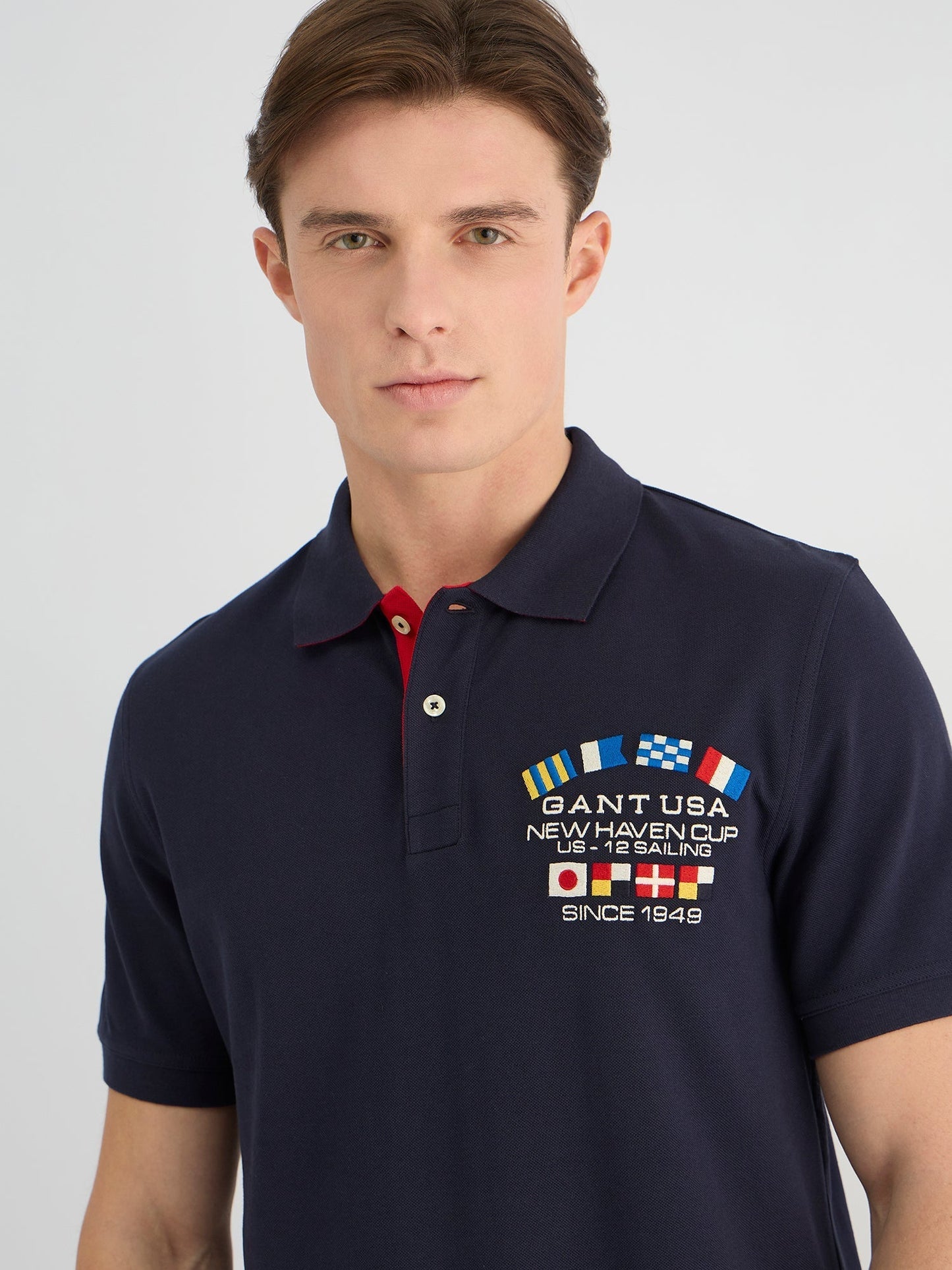 Gant Men Blue Regular Fit Solid Polo Tshirt