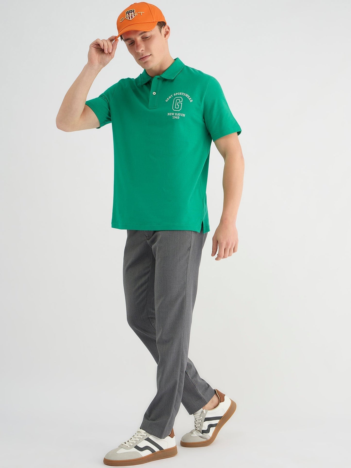 Gant Men Green Regular Fit Solid Polo Tshirt