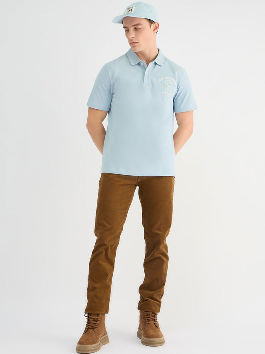 Gant Men Blue Regular Fit Solid Polo Tshirt