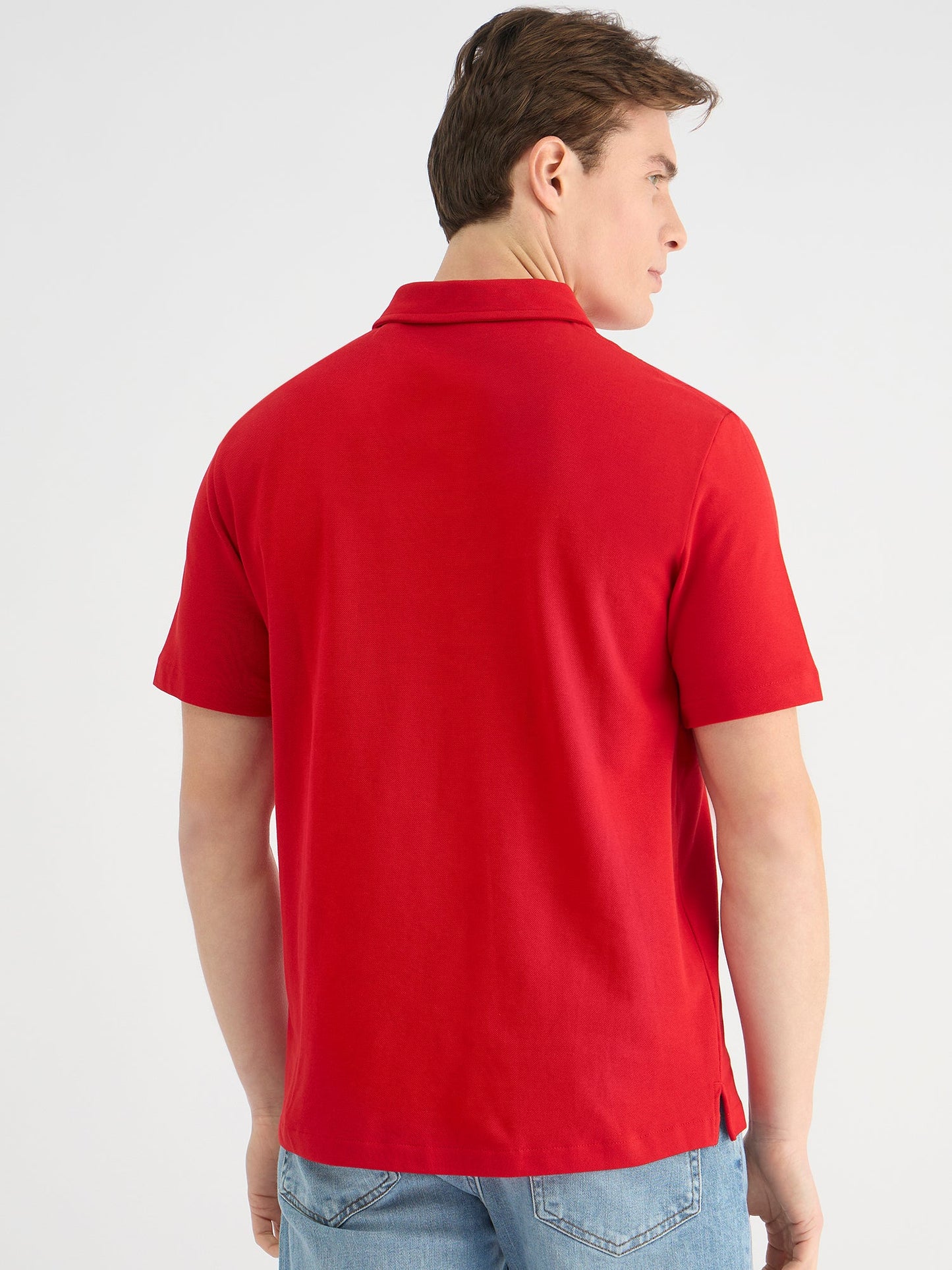 Gant Men Red Regular Fit Solid Polo Tshirt