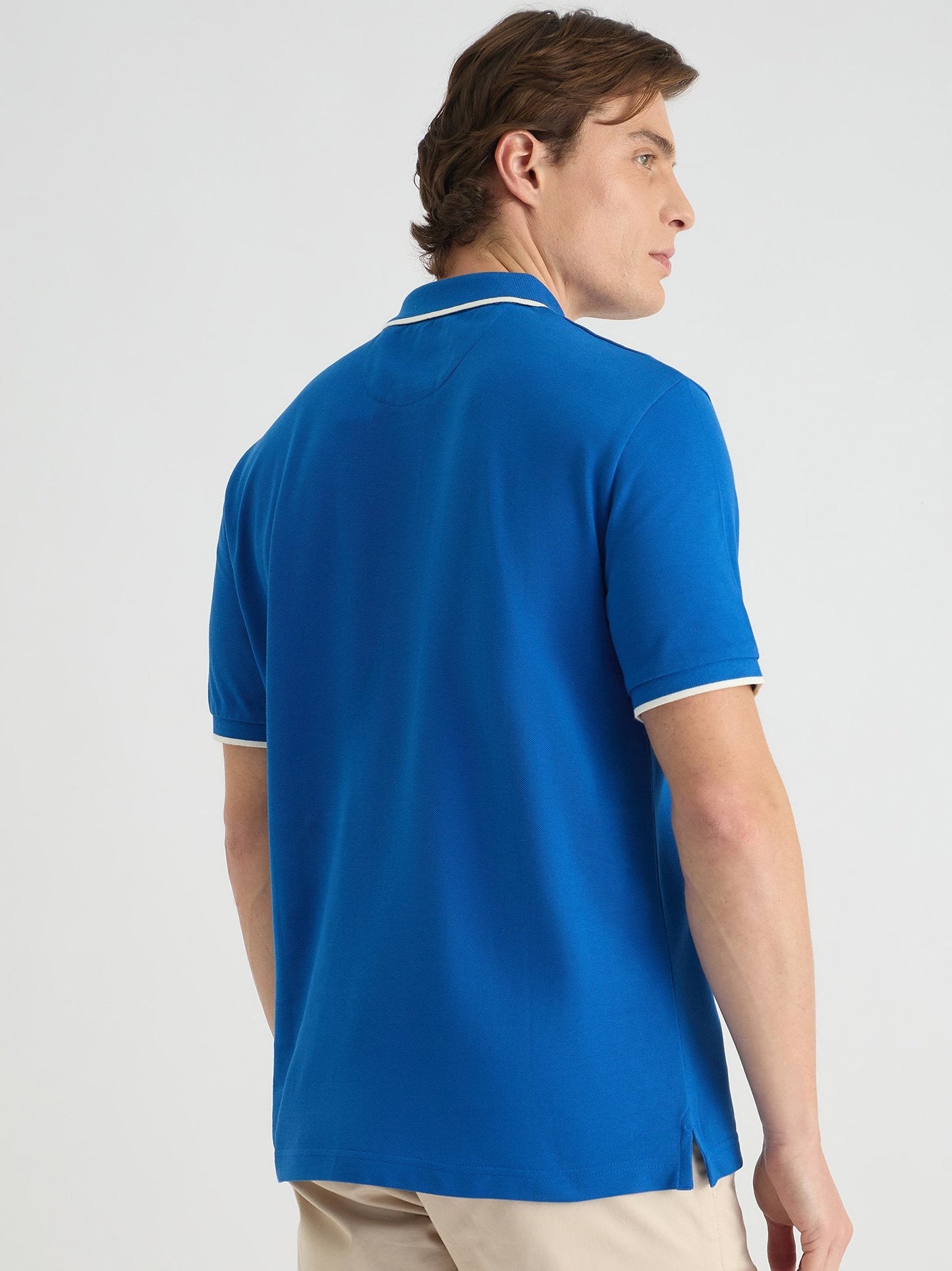 Gant Men Blue Regular Fit Solid Polo Tshirt