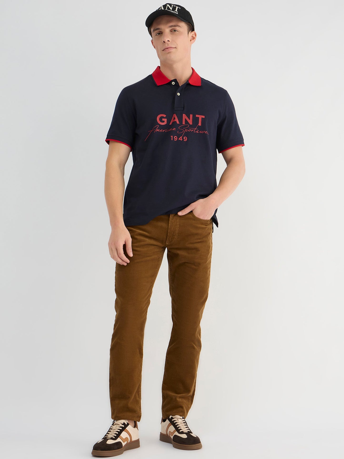 Gant Men Blue Regular Fit Solid Polo Tshirt