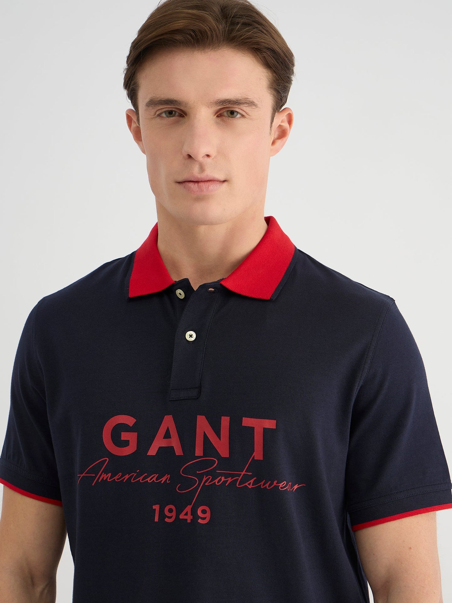 Gant Men Blue Regular Fit Solid Polo Tshirt