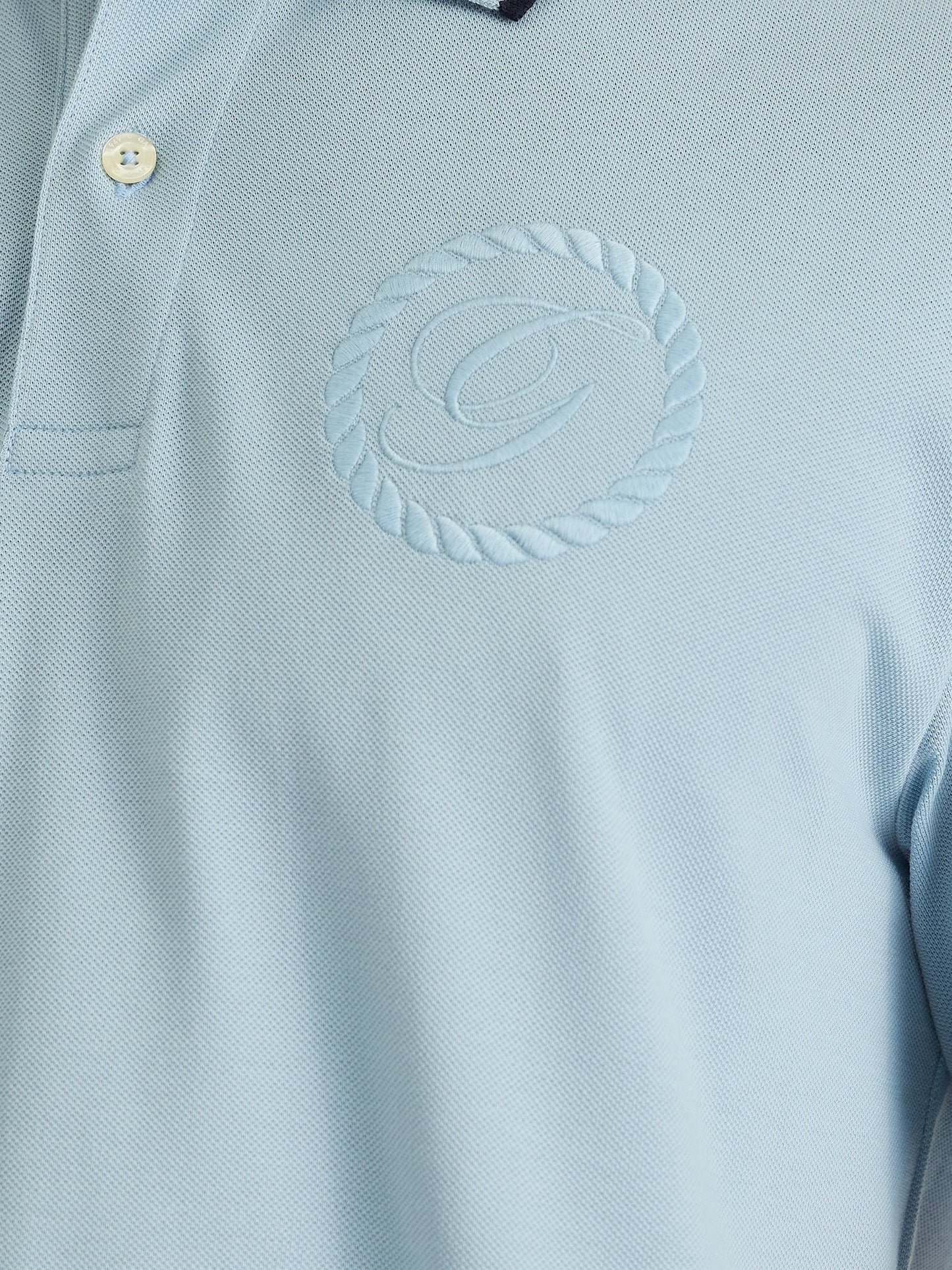 Gant Men Blue Regular Fit Solid Polo Tshirt