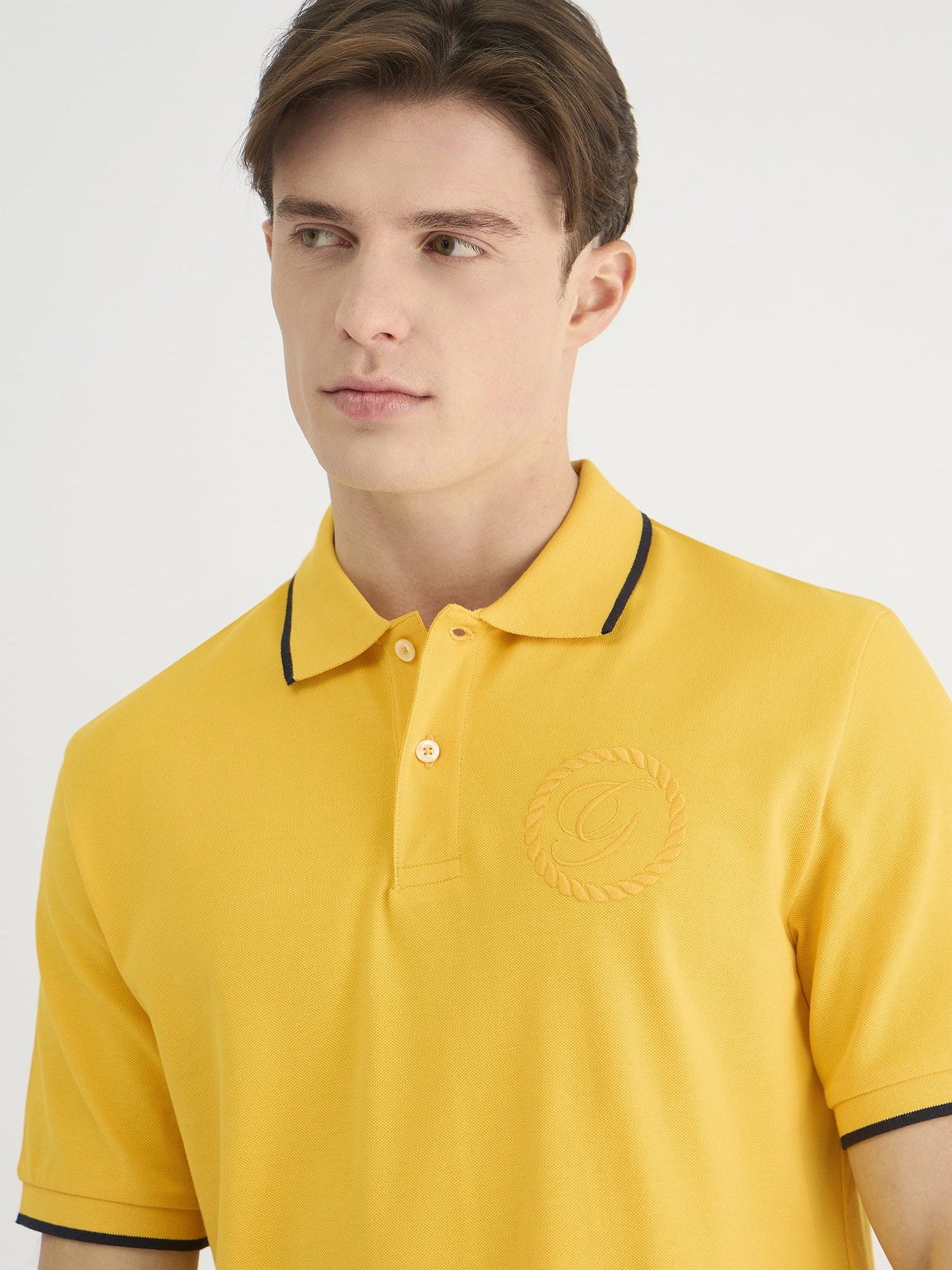 Gant Men Yellow Regular Fit Solid Polo Tshirt