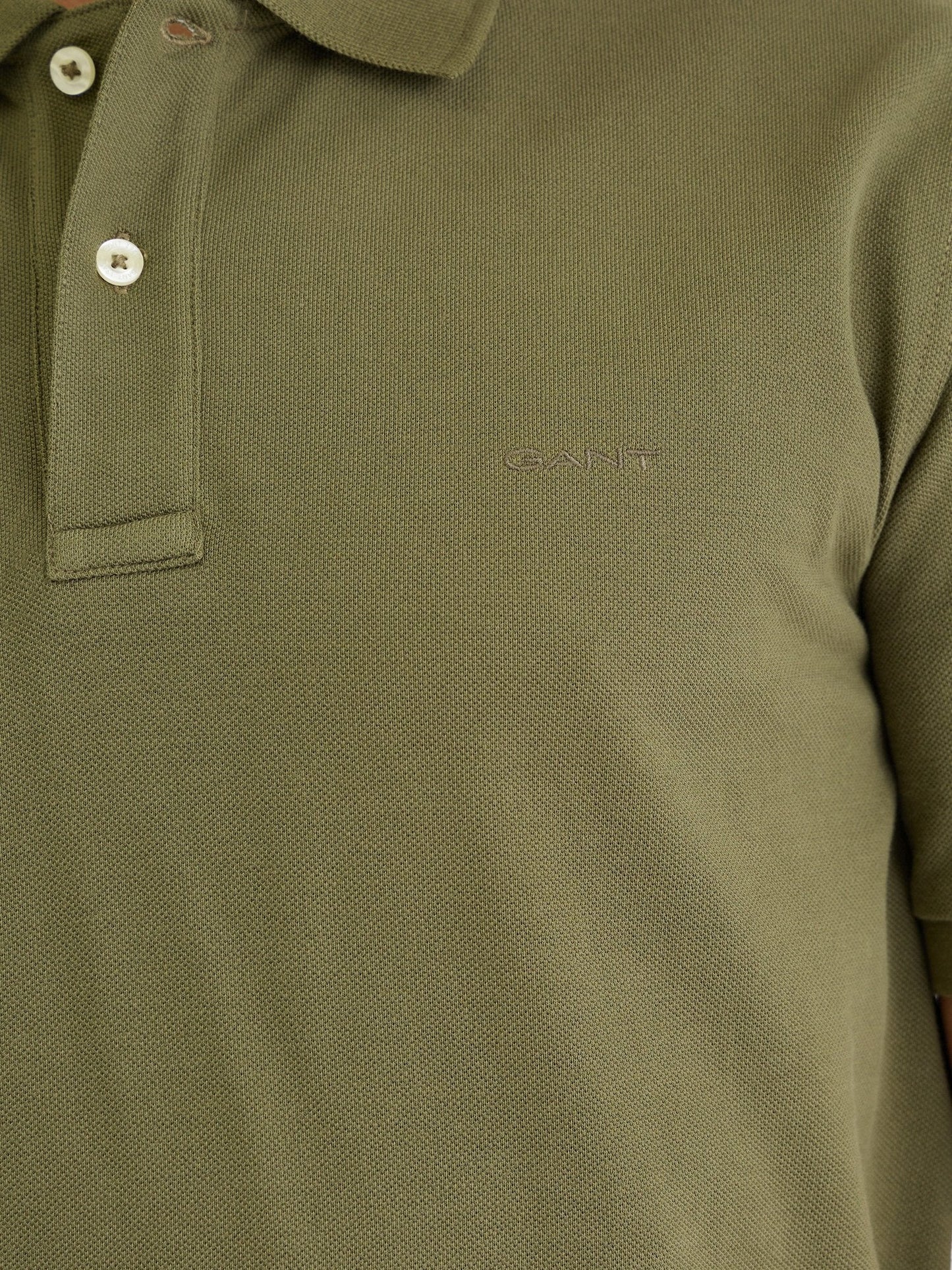Gant Men Green Solid Polo Tshirt