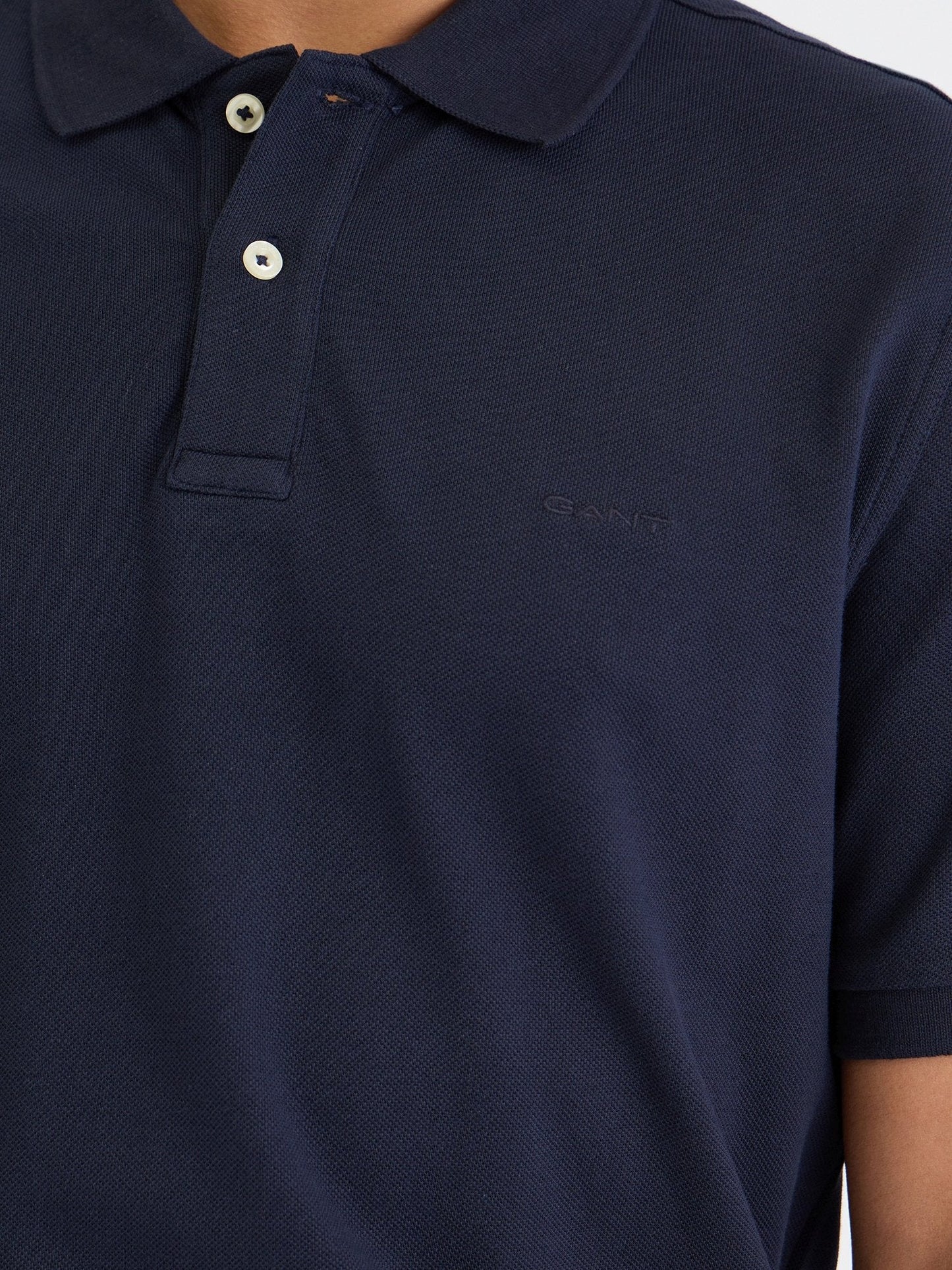 Gant Men Blue Solid Polo Tshirt