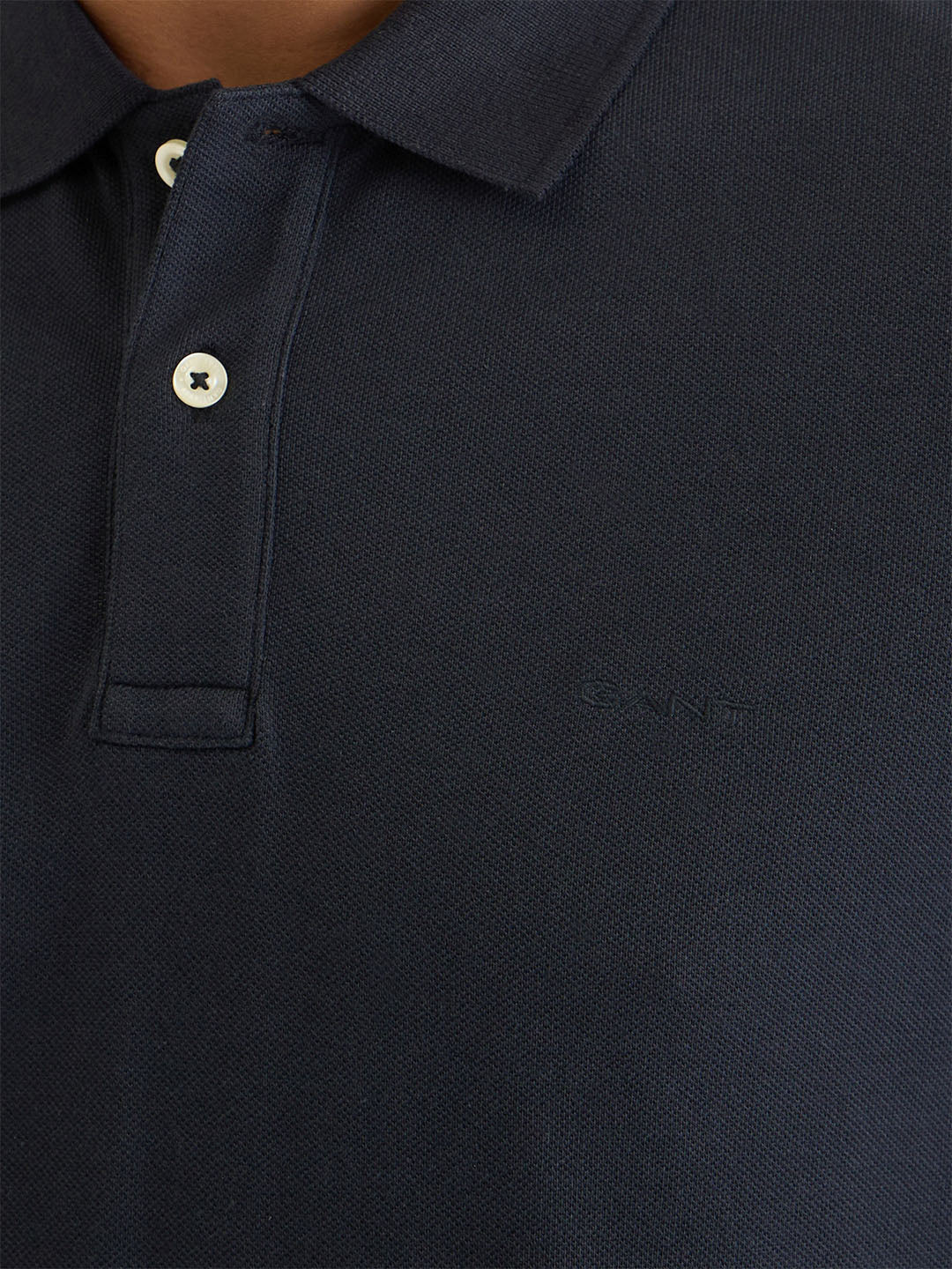Gant Men Black Solid Polo Tshirt