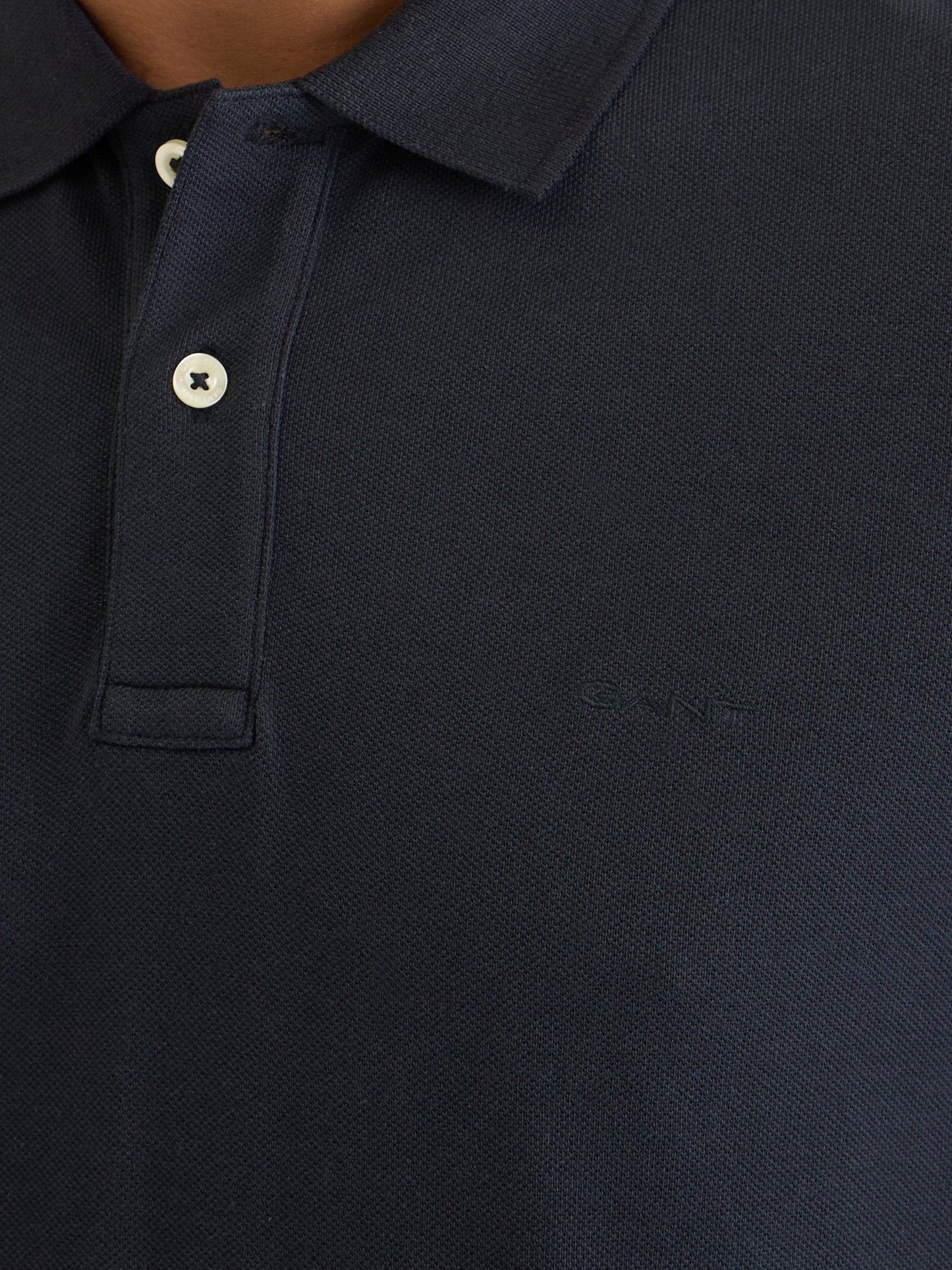 Gant Men Black Solid Polo Tshirt