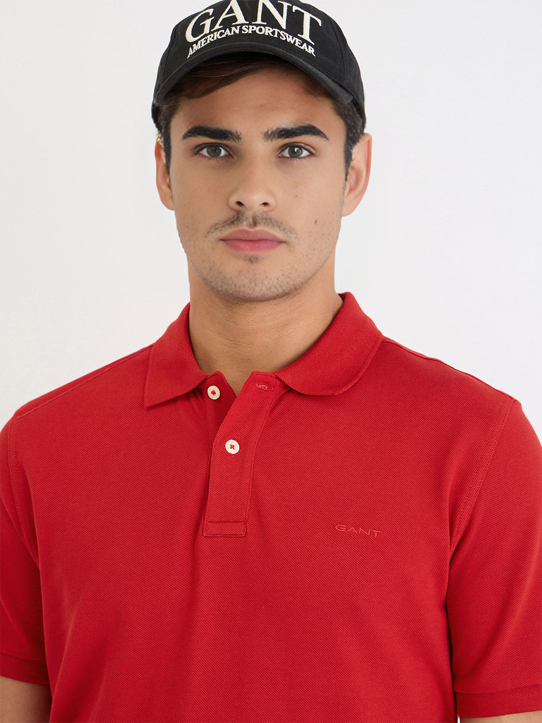 Gant Men Red Solid Polo Tshirt