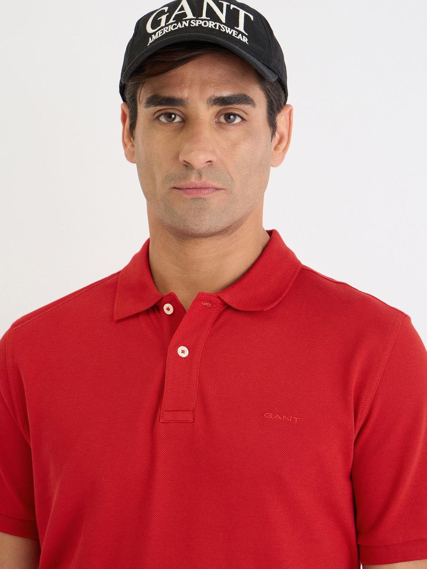 Gant Men Red Solid Polo Tshirt