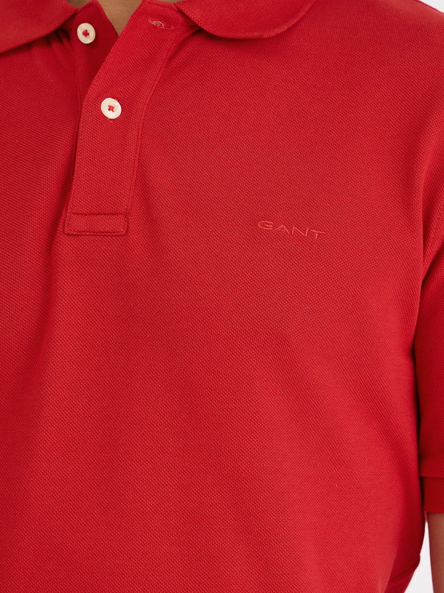 Gant Men Red Solid Polo Tshirt