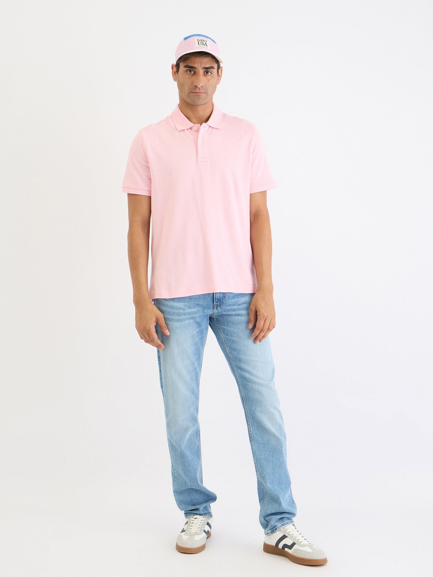 Gant Men Pink Solid Polo Tshirt
