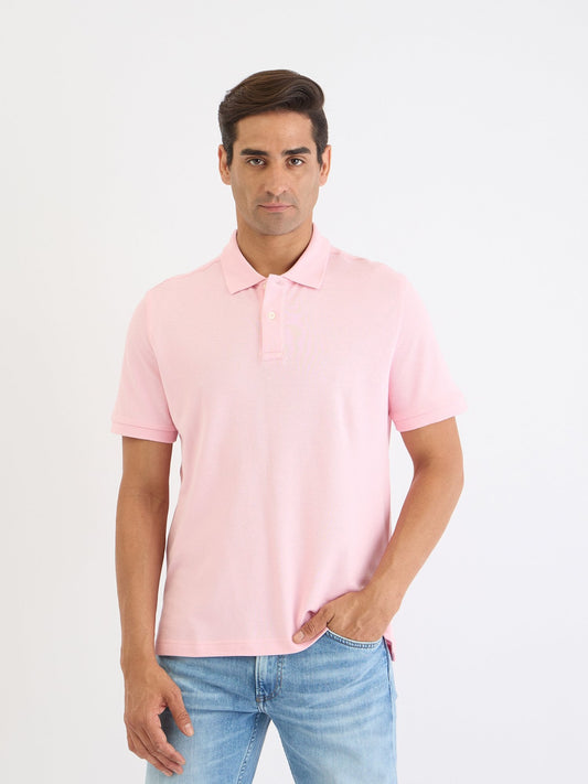 Gant Men Pink Solid Polo Tshirt