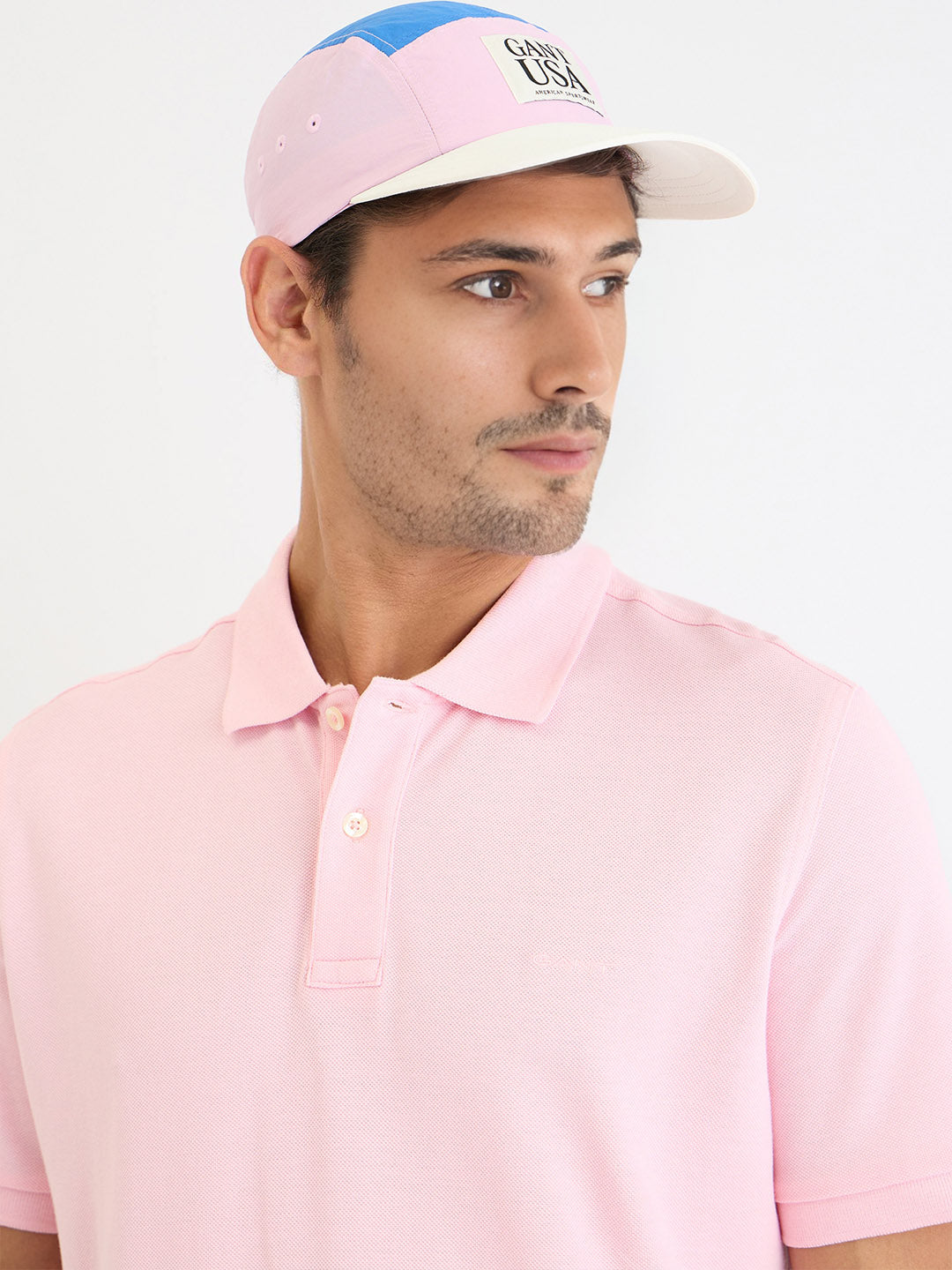 Gant Men Pink Solid Polo Tshirt