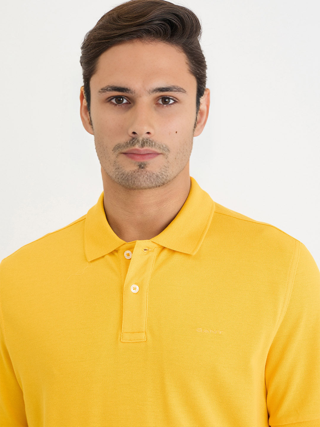 Gant Men Yellow Solid Polo Tshirt