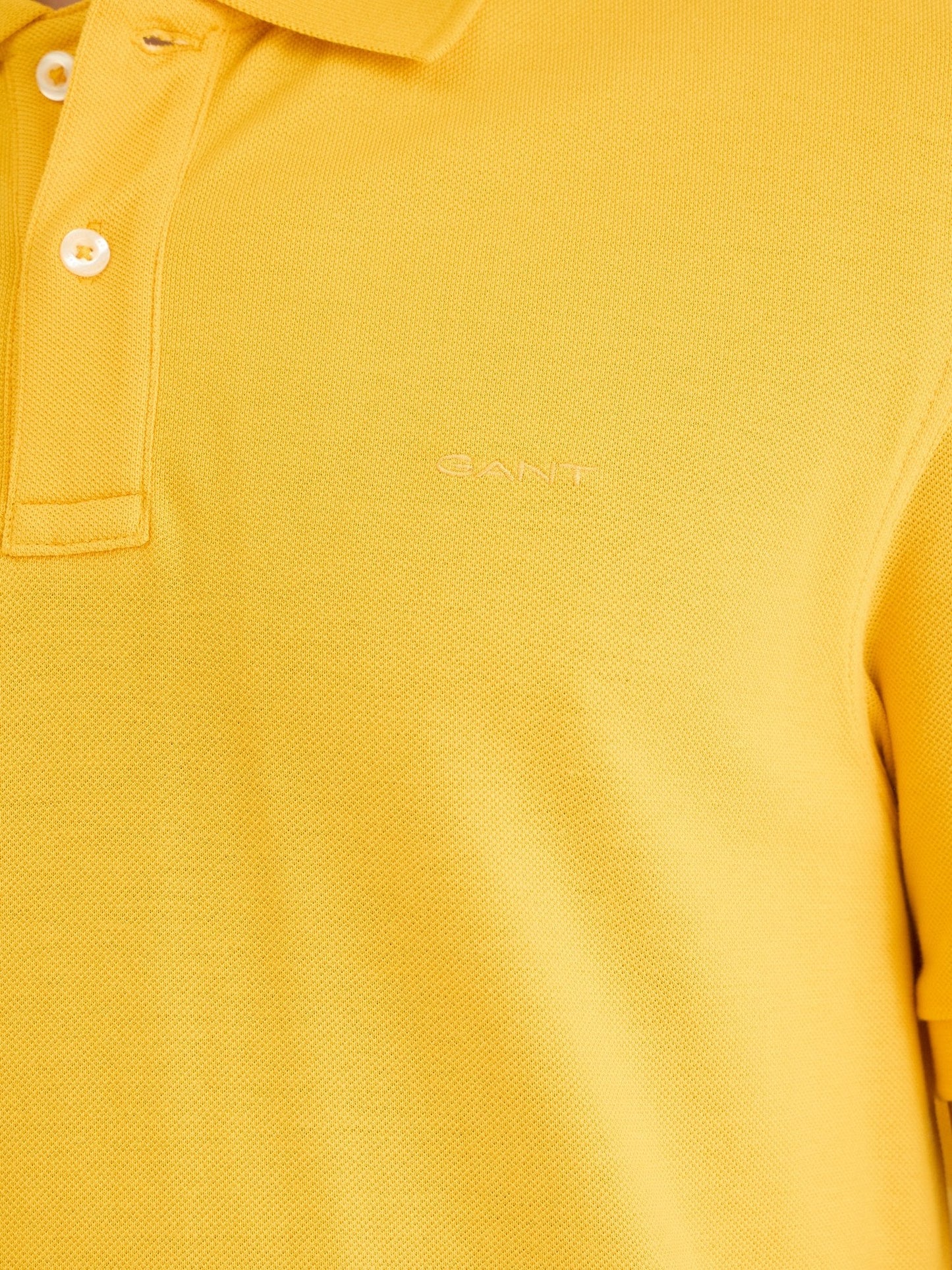 Gant Men Yellow Solid Polo Tshirt