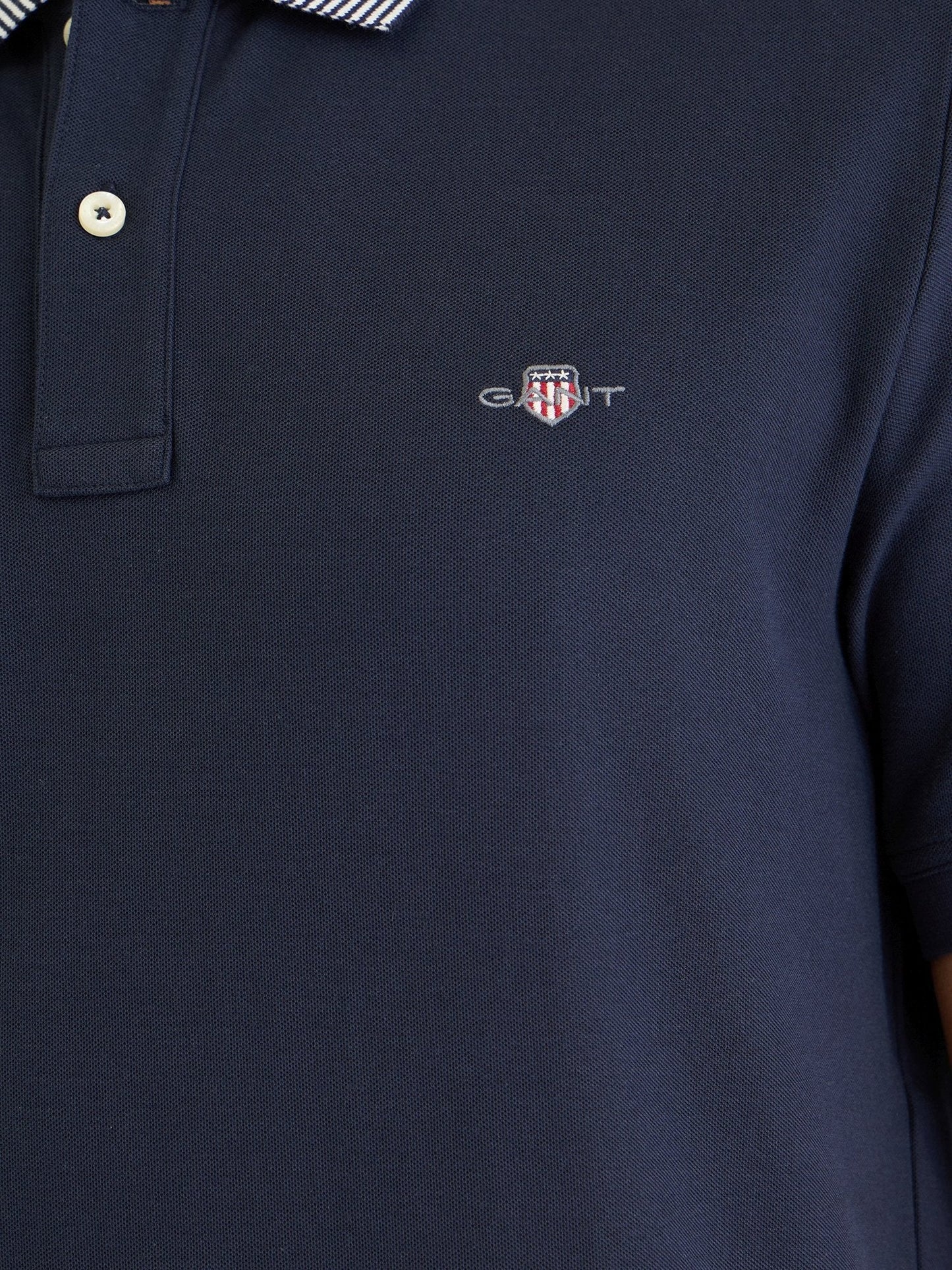 Gant Men Blue Solid Polo Tshirt