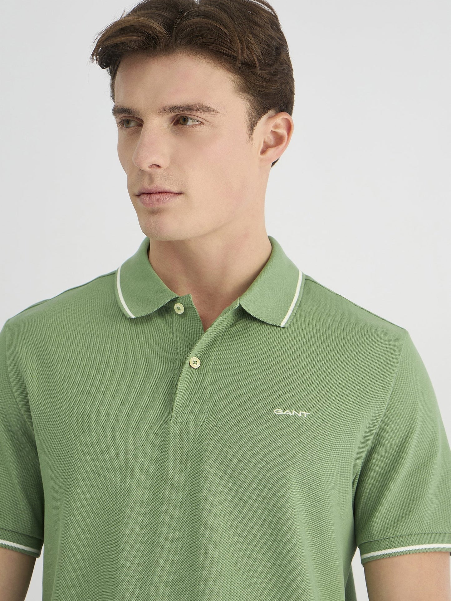 Gant Men Green Regular Fit Solid Polo Tshirt