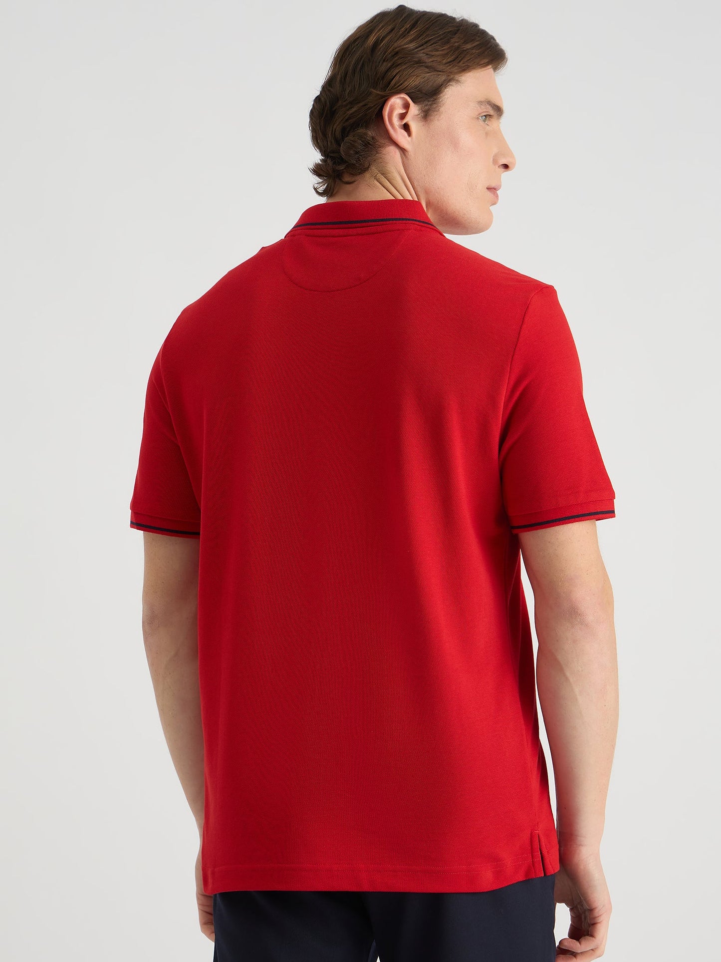 Gant Men Red Regular Fit Solid Polo Tshirt