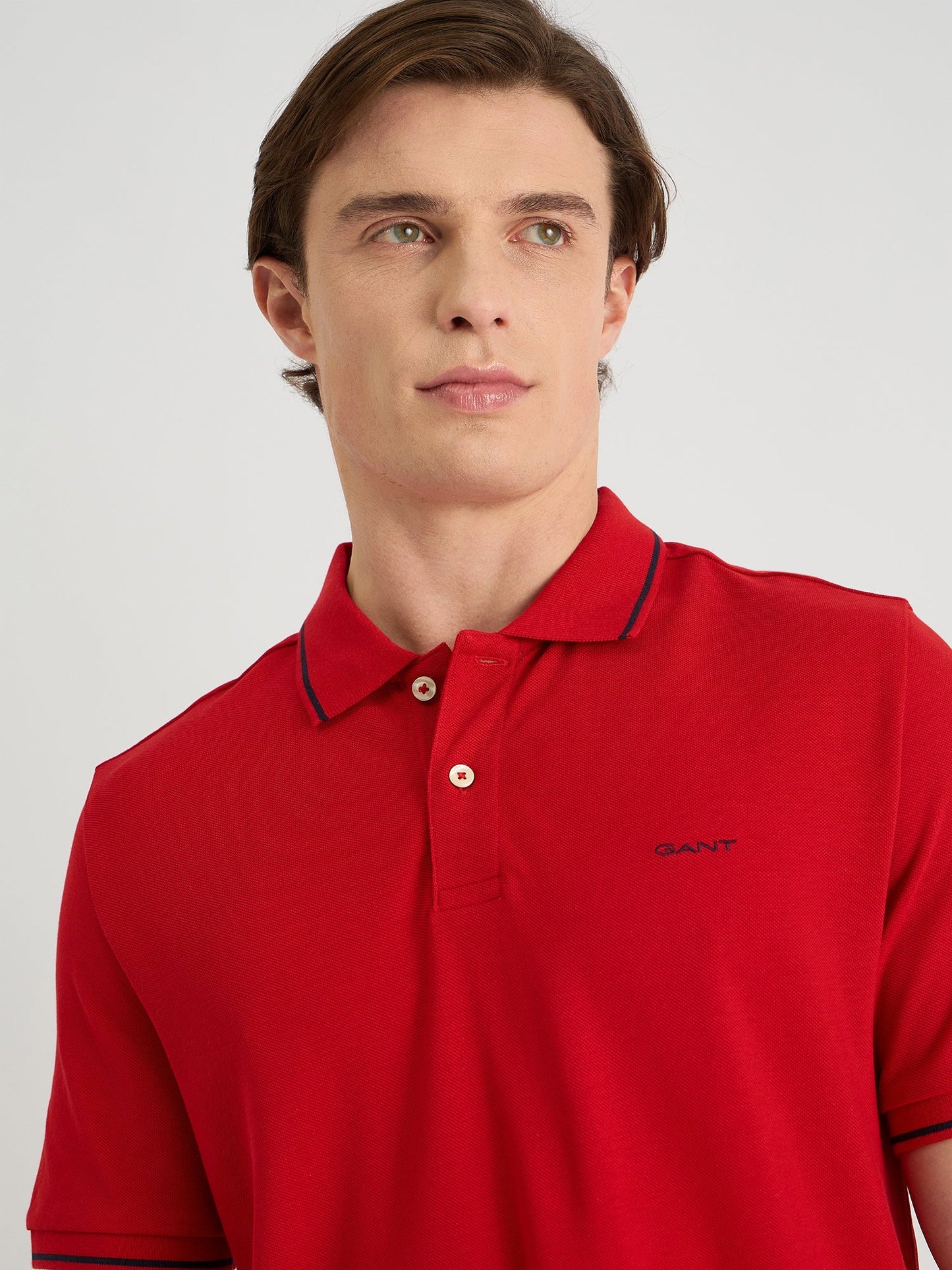 Gant Men Red Regular Fit Solid Polo Tshirt