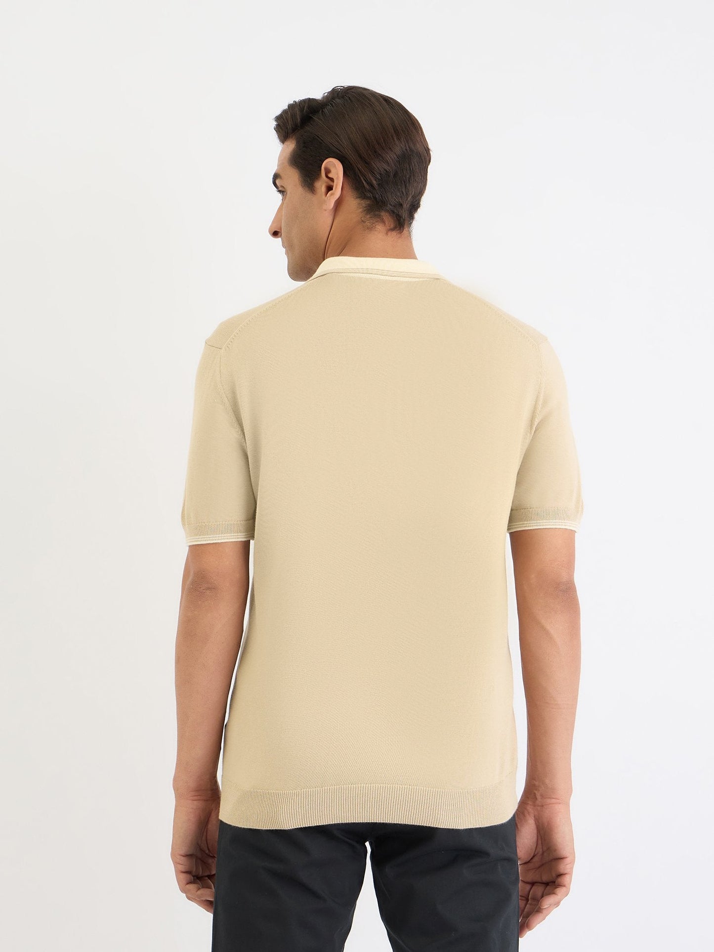 Gant Men Beige Solid Polo Tshirt